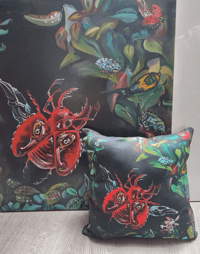 Housse de coussin design Scarabée