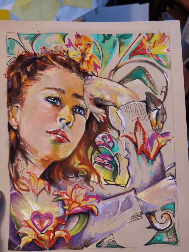 Tirage A4 &quot;Alstromeria&quot; sur papier d&#039;art